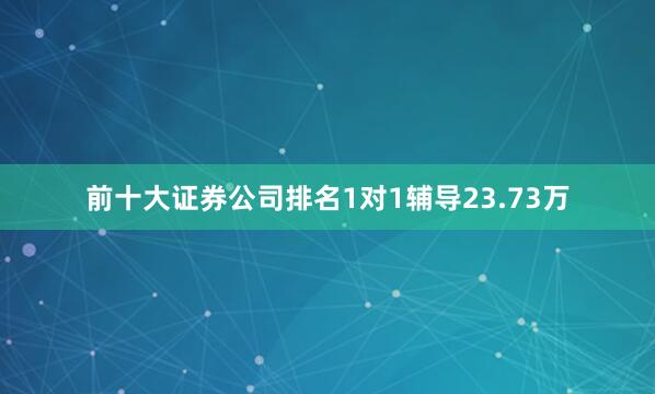 前十大证券公司排名1对1辅导23.73万